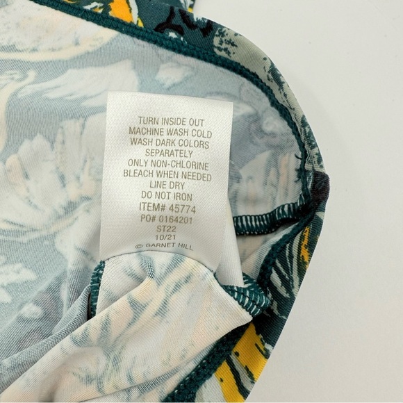 Garnet Hill Swim Set Half Zip Rashguard and Swim Bottom Floral Tropical Print - Picture 6 of 15